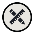 An Icon of a Ruler and Pencil