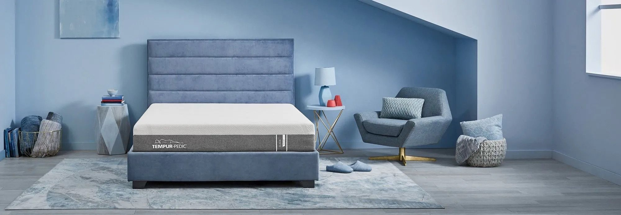 A TEMPUR Cloud® mattress in a modern styled bedroom