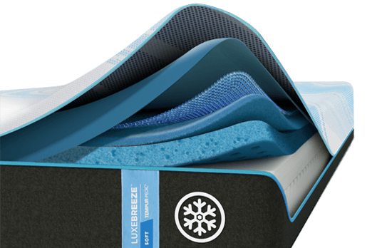 Cutaway showing LuxeBreeze Soft Layers