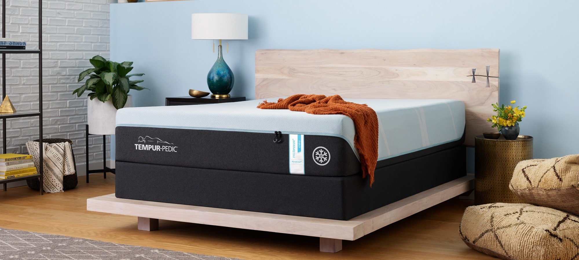 PRObreeze mattress hybrid feel in a styled room