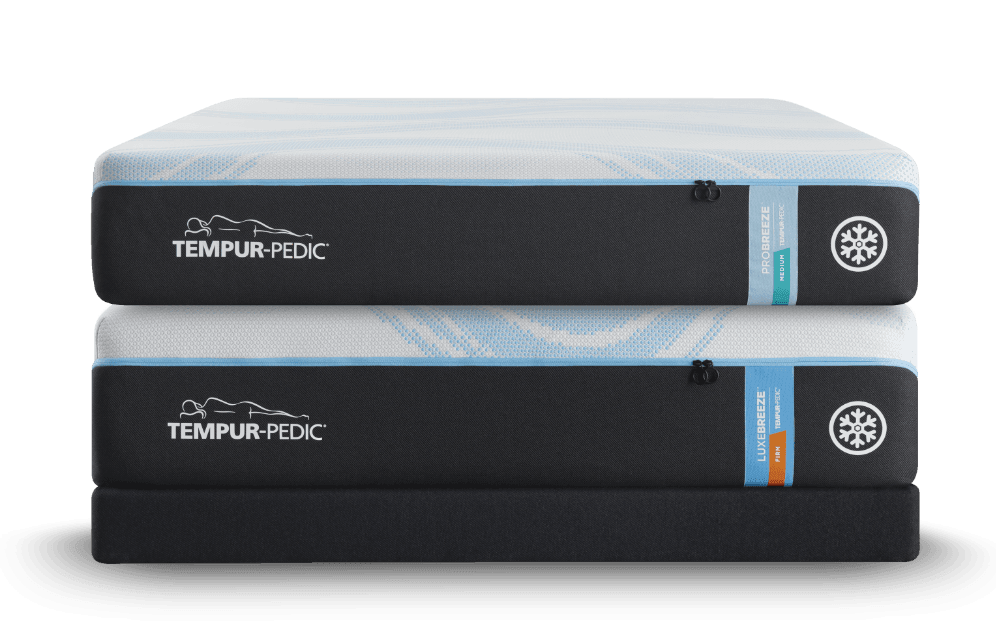 Pro and Luxe breeze mattresses stacked on top of one another
