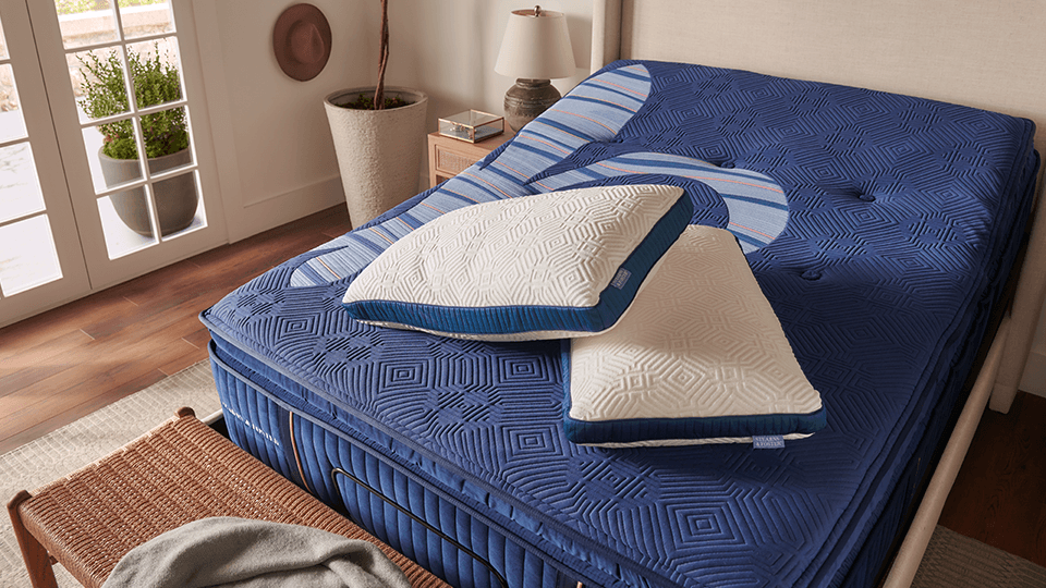 S&F Pillows on a Mattress