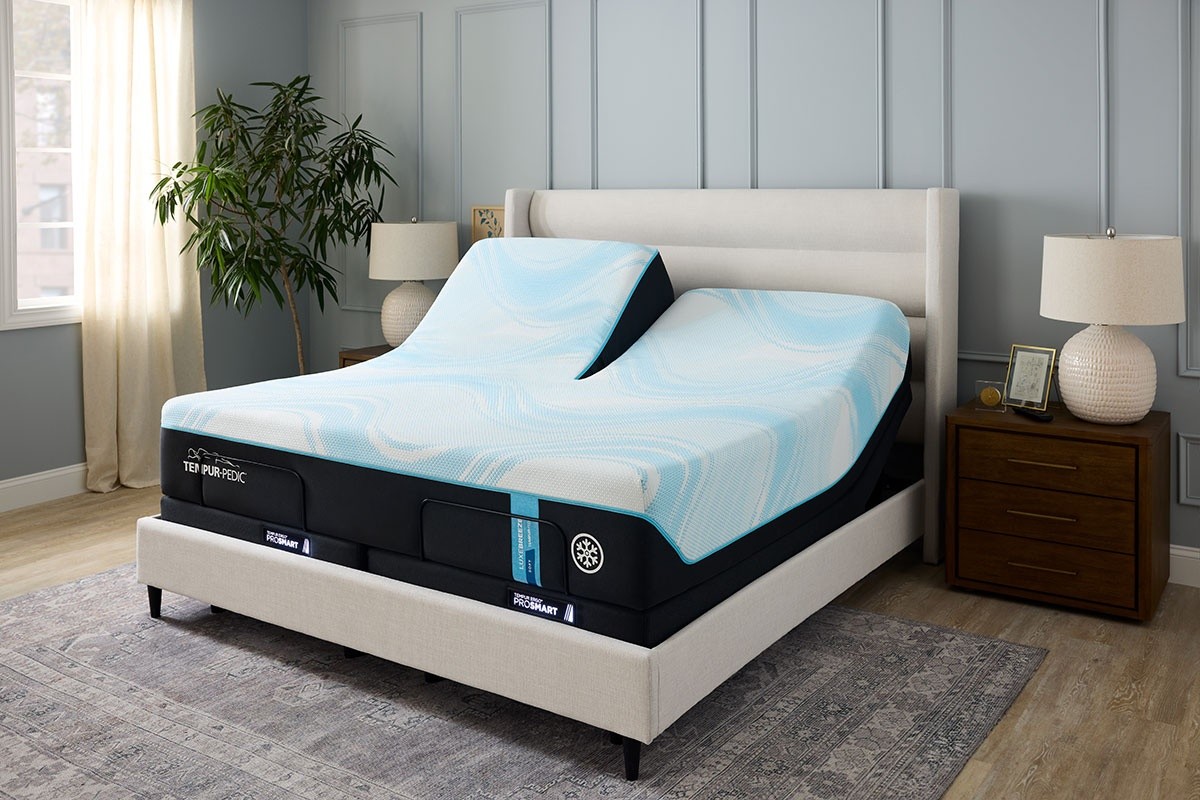 A Tempur-Pedic Split Head Sleep System in a styled room