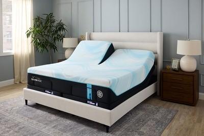 A Tempur-Pedic Split Head Sleep System in a styled room