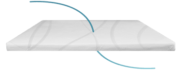 An illustration showing the breathability of the Adapt topper