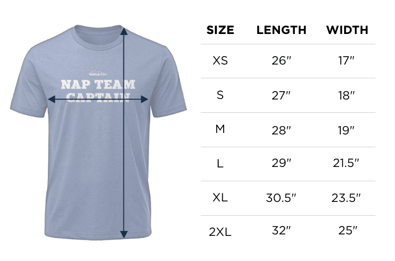 T-shirt size chart
