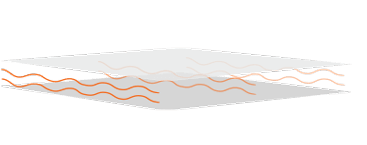 Drawing of heat being trapped between two layers of memory foam