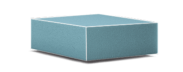 Drawing of block of tempur material in original square shape